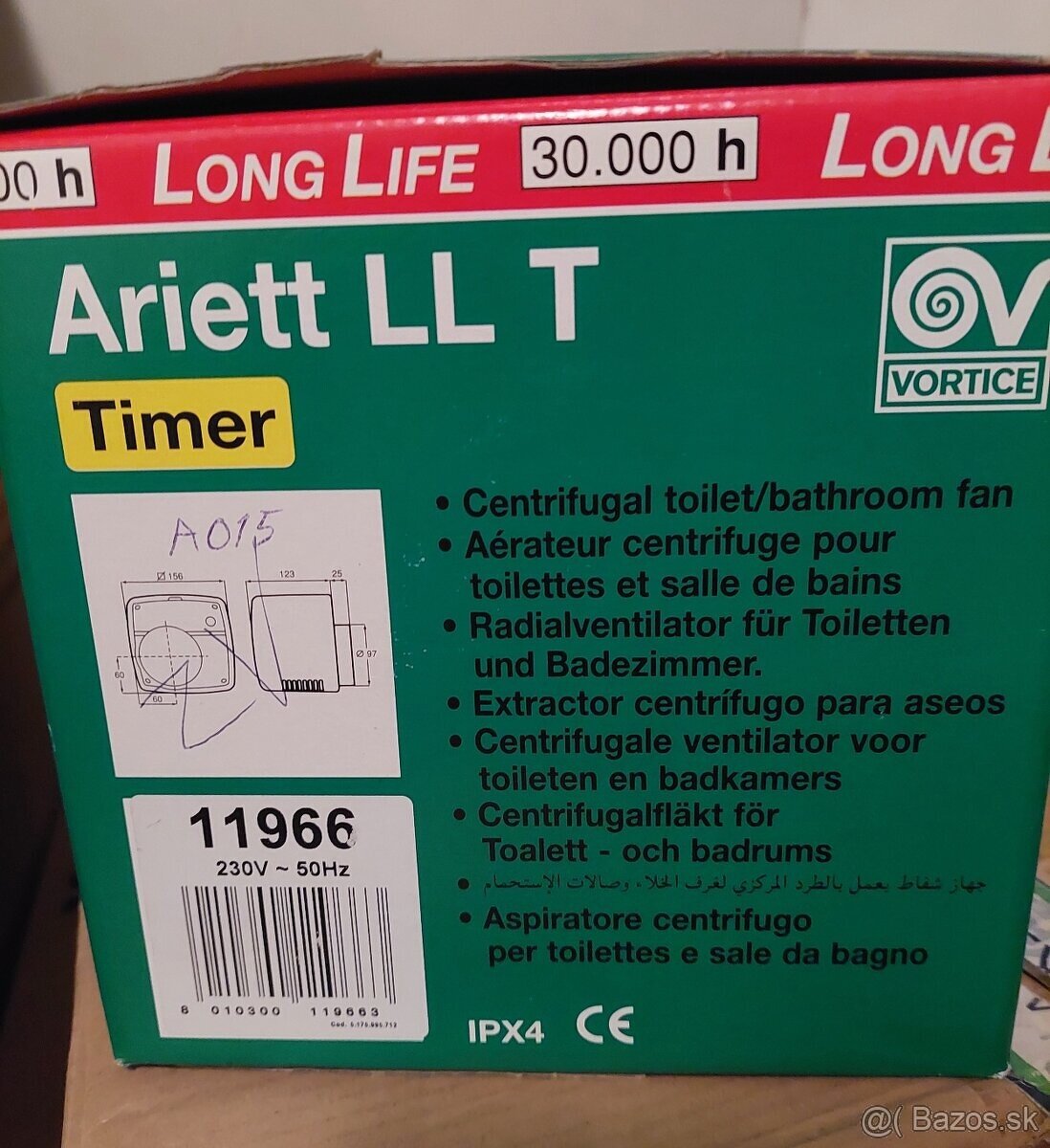 Odsavaci toaletny ventilátor Ariett LL T s časovačom - 5