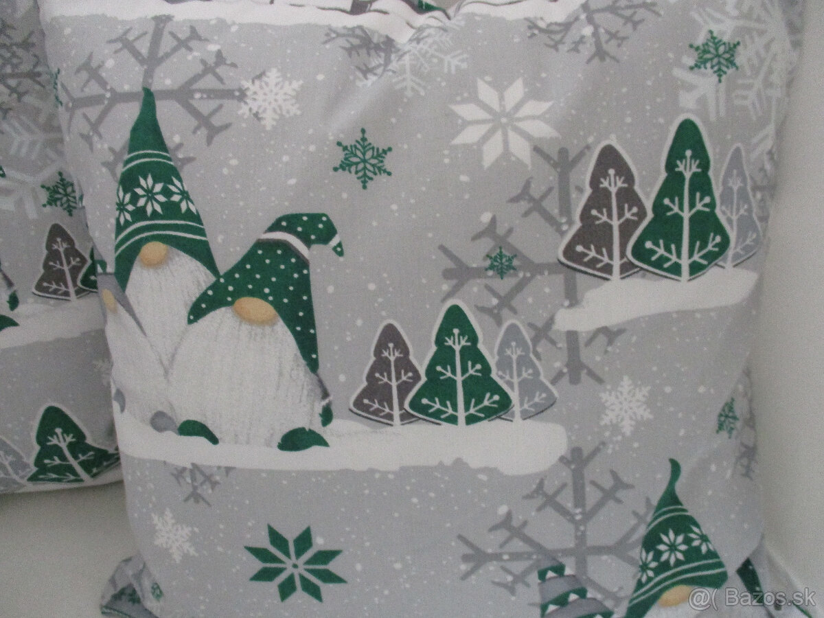 Vianočná obliečka so škriatkom,v zelenom,dve veľkosti - 5