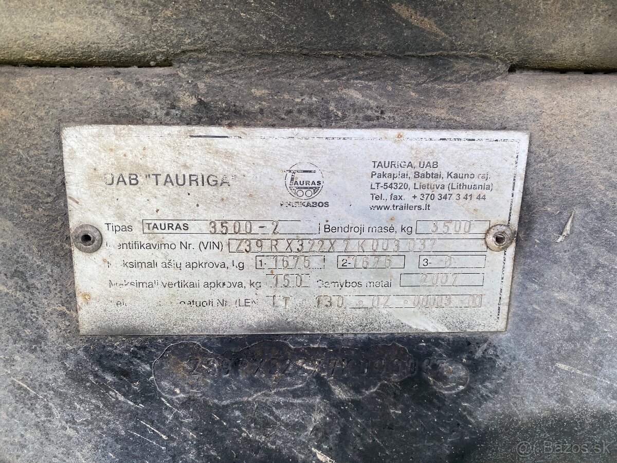 Autoprepravnik Tauriga 3500kg - 5