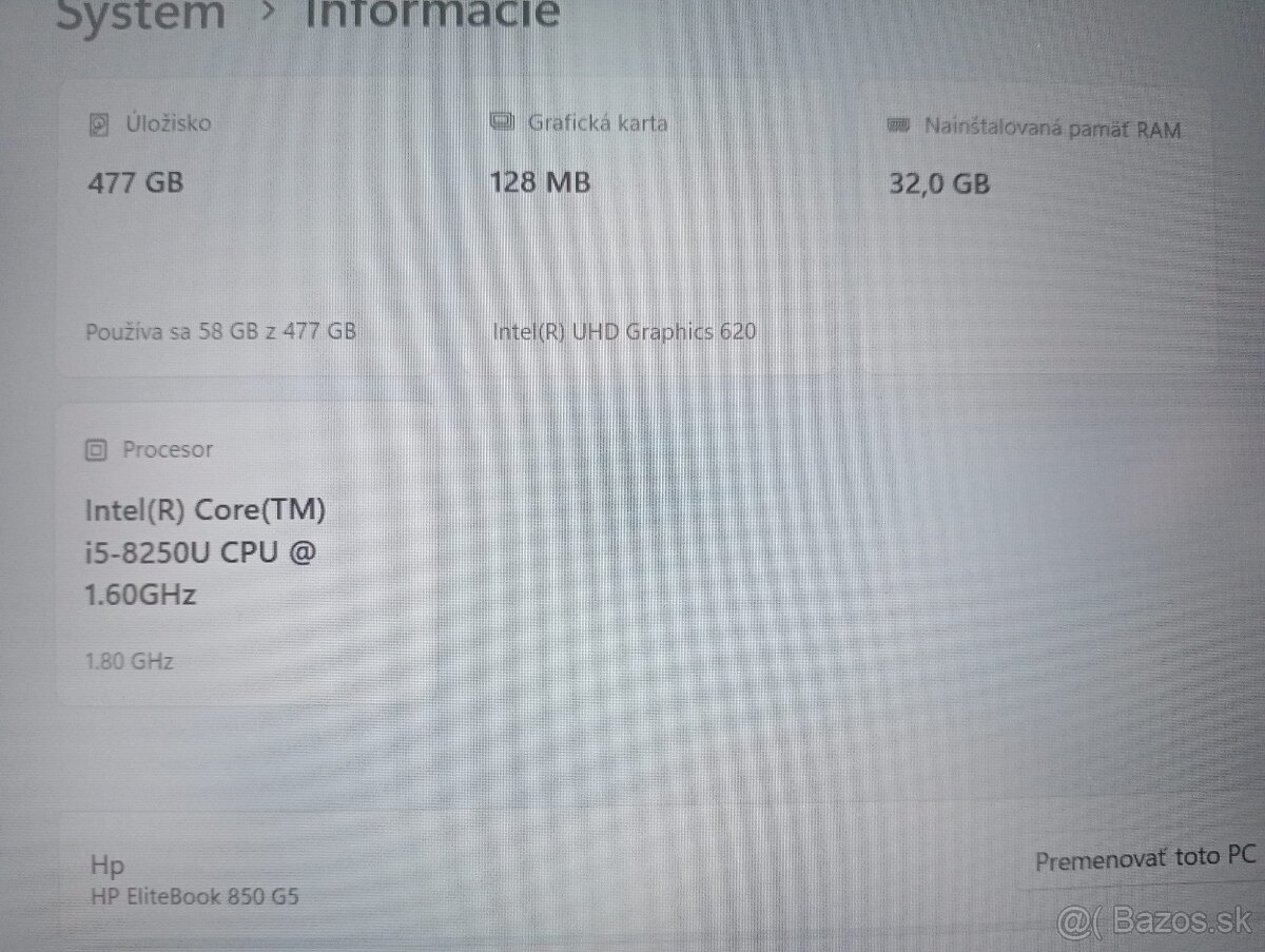 Hp elitebook 850 G5 , Intel® Core™i5 , 32gb ram , Windows 11 - 5