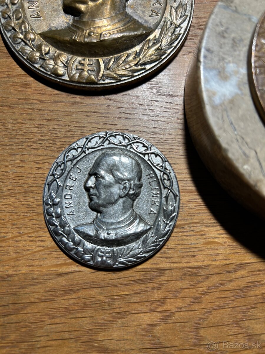 Andrej Hlinka Slovenský štát Ihriský 1939 - 8 cm bronz - 5