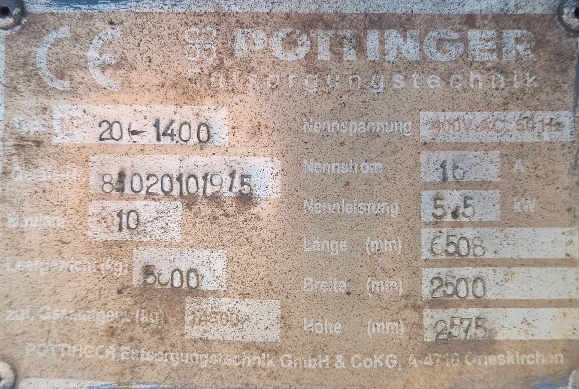 Lisovací kontajner - Pöttinger MP 20-1400 - 5