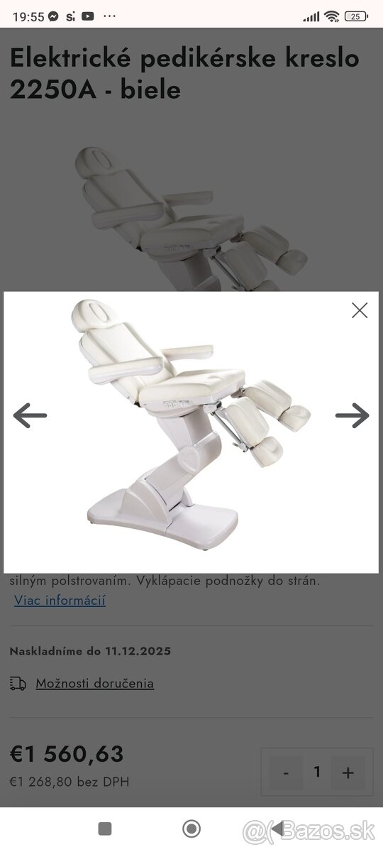 Elektrické pedikerske kozmetické masážne kreslo - 5