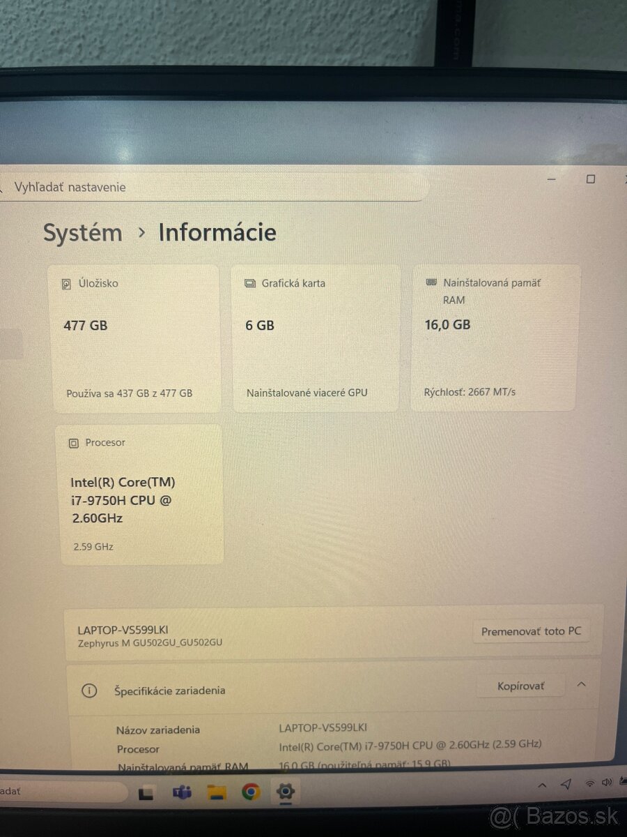 Asus ROG Zephyrus M GU502GU herny notebook - 5