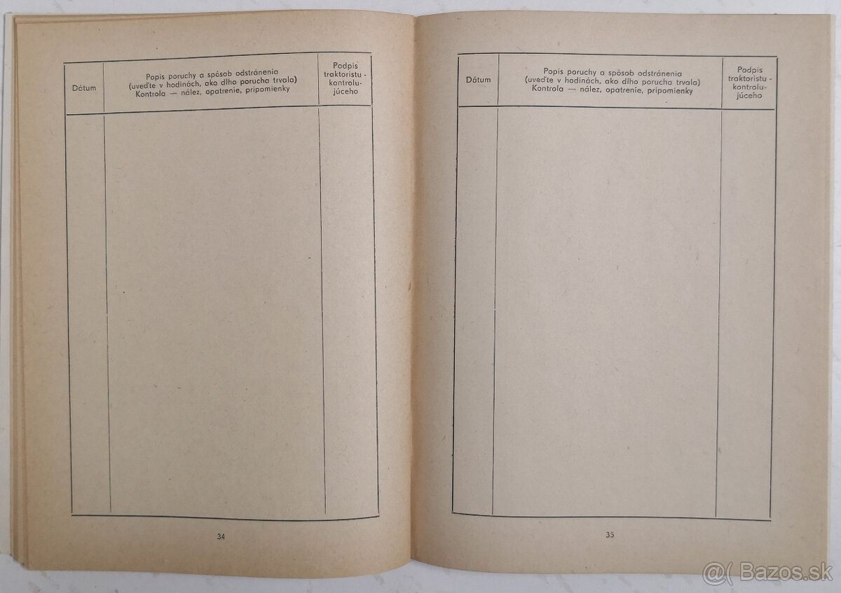 Traktorový denník nevyplnený - 5