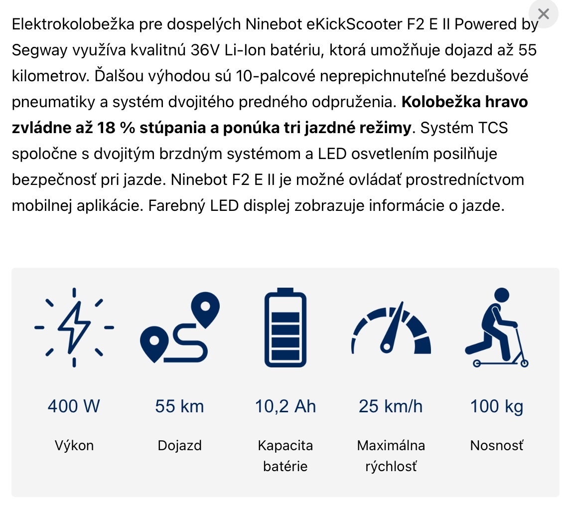 Elektrická kolobežka Ninebot eKickScooter F2 E II - 5