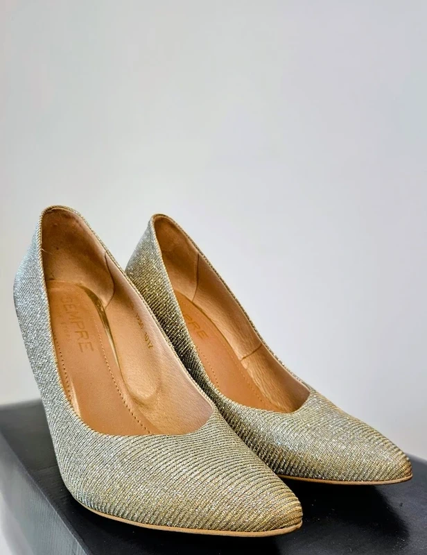 Spoločenské lodičky strieborno-zlaté - 5