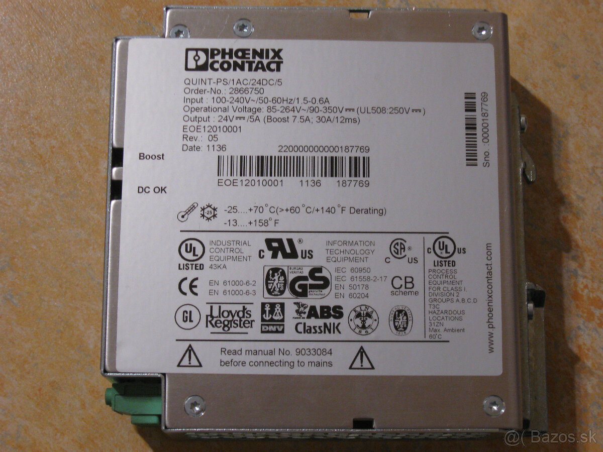 Priemyselne napajacie zdroje 24V - 5