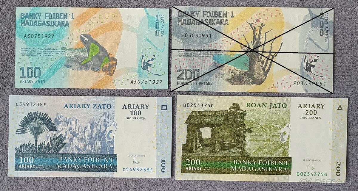 Loty UNC bankoviek svet 3 - 5