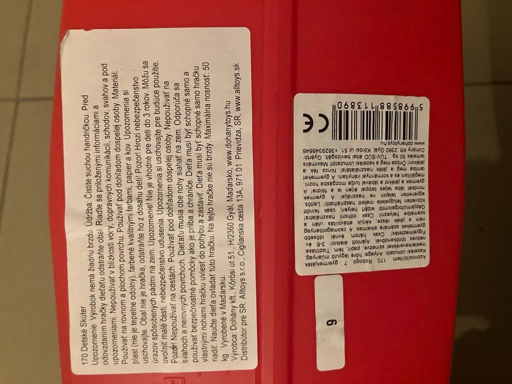 Odrážadlo, motorka červenej farby - 5