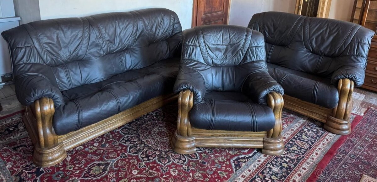Rustikální kožená sedací souprava,6089 - 5
