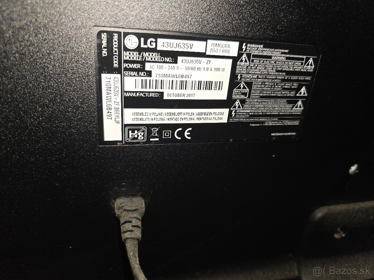 Predám smart tv LG-43UJ635V - 5