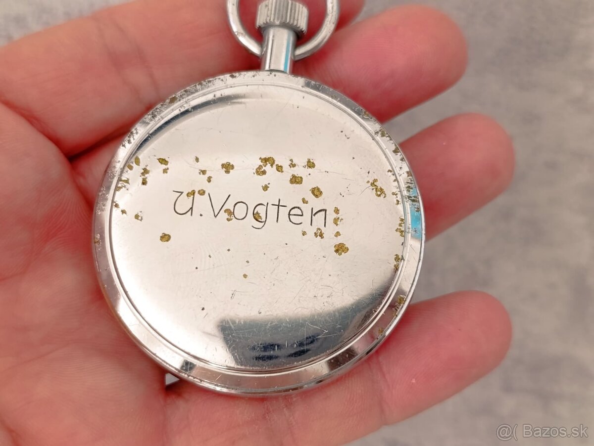 Zajímavé staré německé kapesní stopky Junghans 1/10s. - 5
