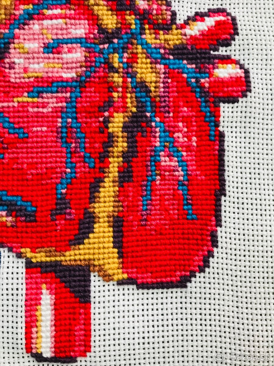 Krížiková výšivka/ obraz Anatomické srdce - 5