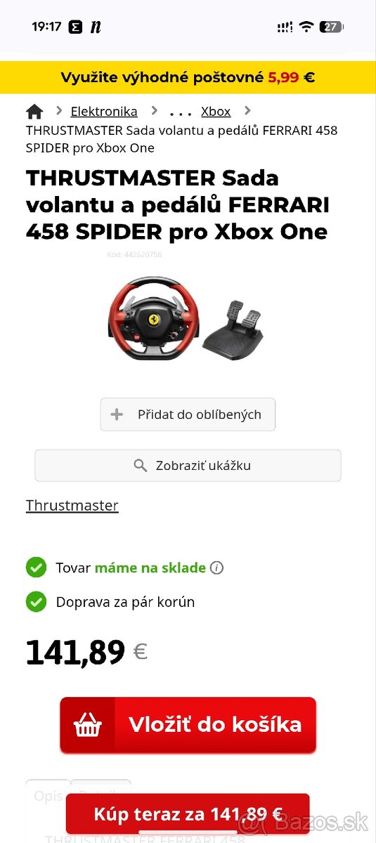 Herný volant Ferrari 458 Spider Xbox/PC - 5