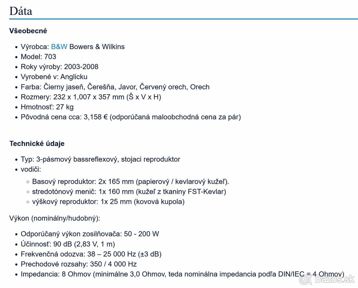 Bowers & Wilkins 703 - 5