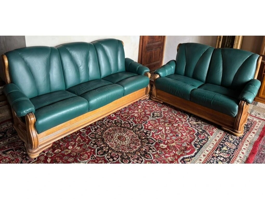 Dubová rustikální kožená souprava 3+2+1,3332 - 5