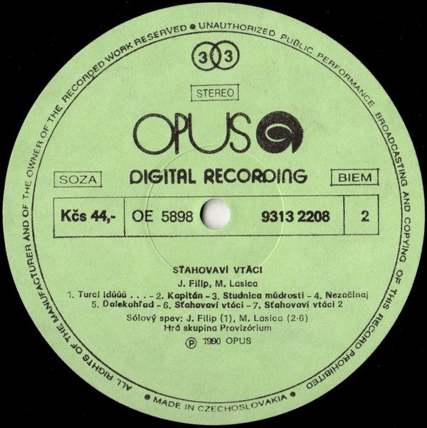 STAHOVAVI VTACI LP prve vydanie 1990 - 5
