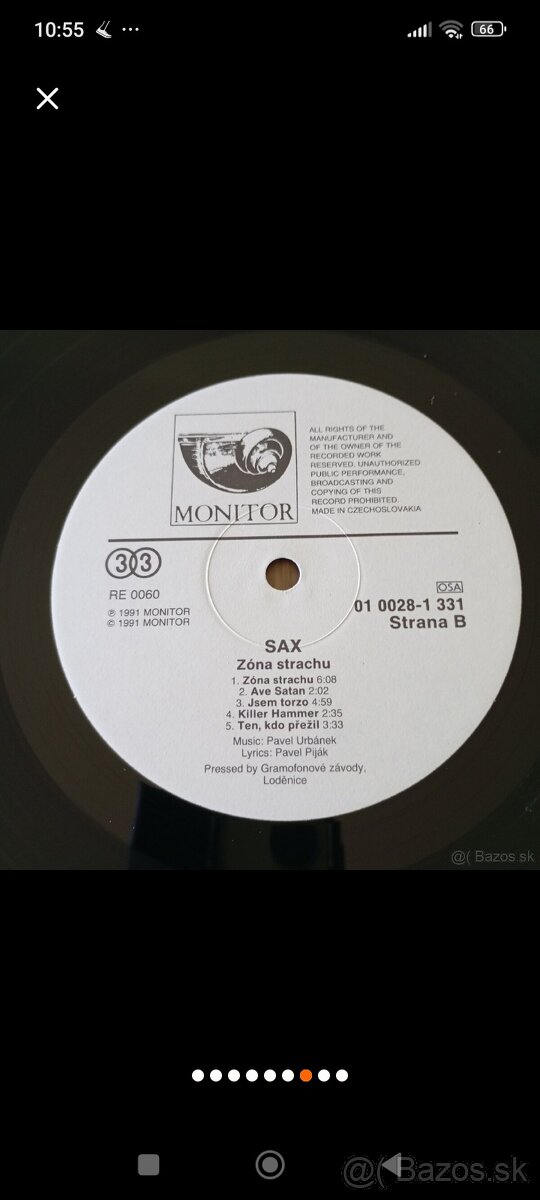 LP Sax ... Zóna strachu. 1991. - 5