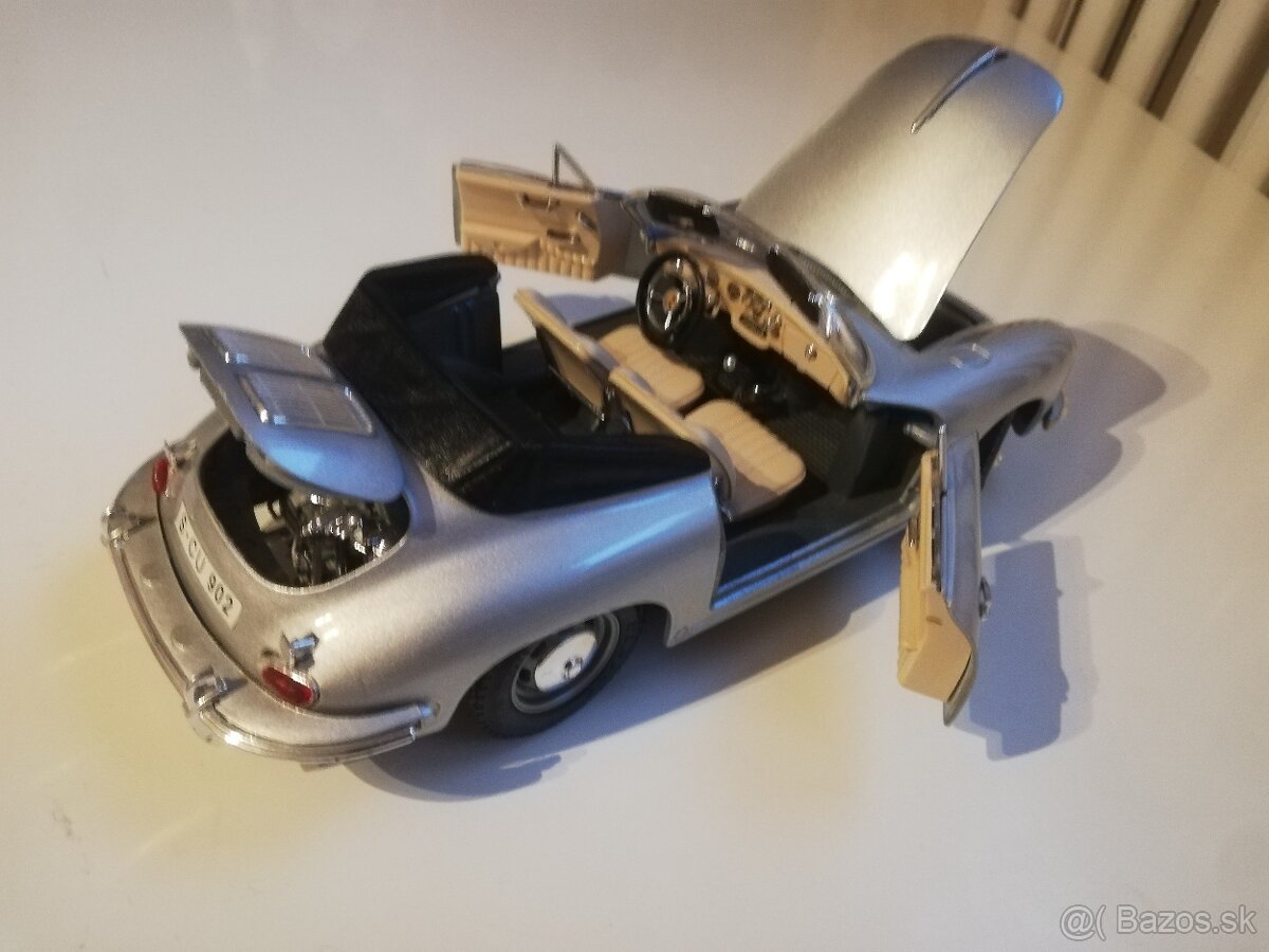 1:18 Porsche 356B Cabriolet 1961 -strieborna - 5