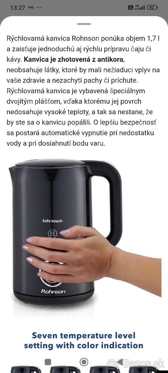 Rýchlovarná kanvica Rhonson R-7522 Safe Touch - 5