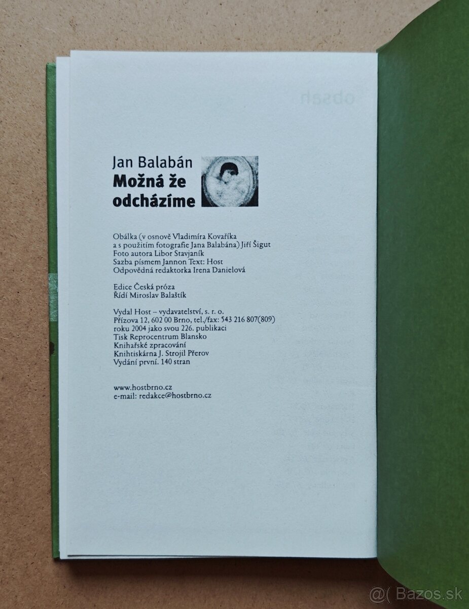 Jan Balabán: MOŽNÁ ŽE ODCHÁZÍME - 5