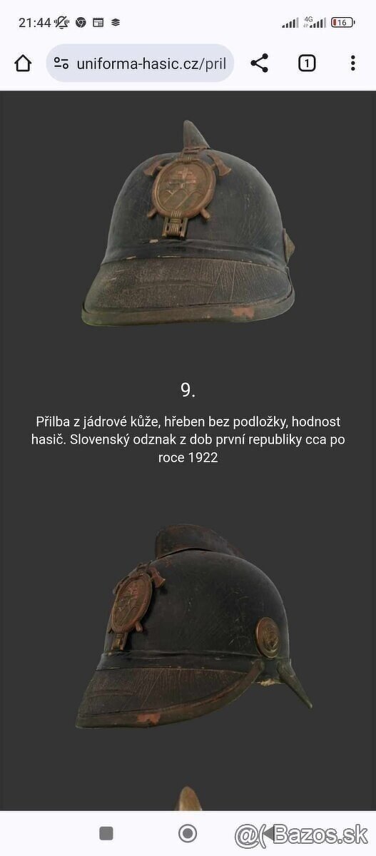 Predám starú vzácnu hasičskú helmu zo začiatku 20 rokov - 5