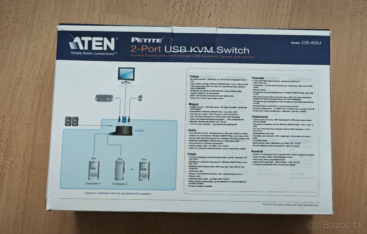 Predám ATEN CS62U 2-Port USB KVM Switch - 5