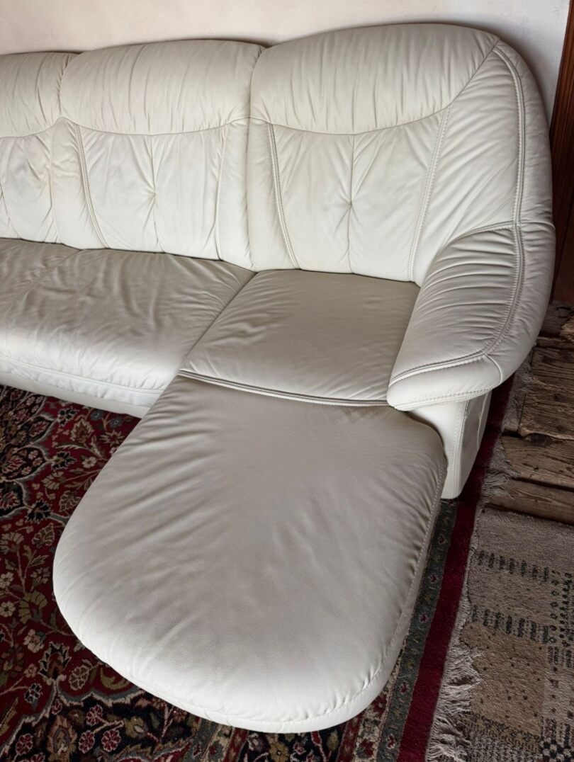 Světlá kožená sedačka do Účka, 4979 - 5