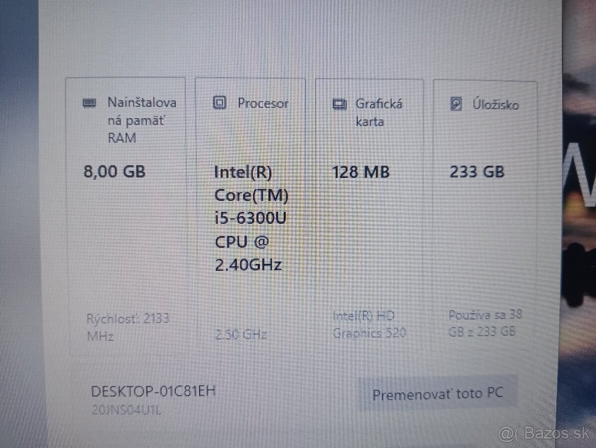 Lenovo thinkpad t470 ,Intel(R) Core™i5 , 8gb ram , ssd - 5