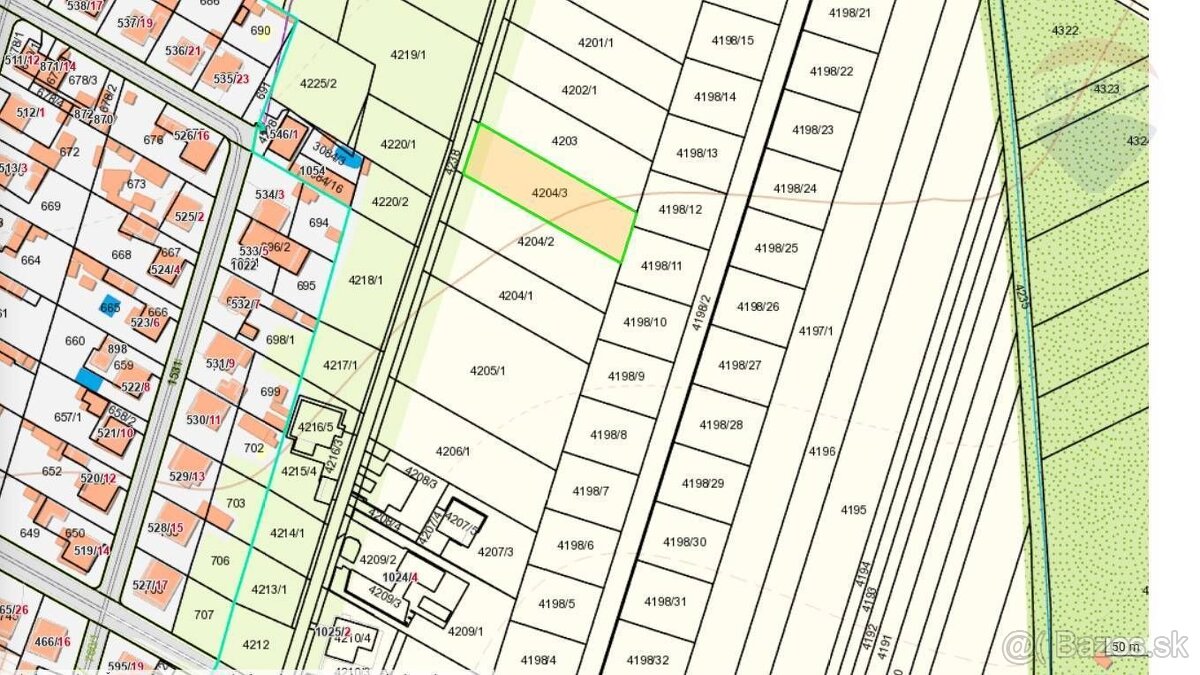 Slnečný rovinatý pozemok - 1214 m2 - Hliník nad Hronom - 5