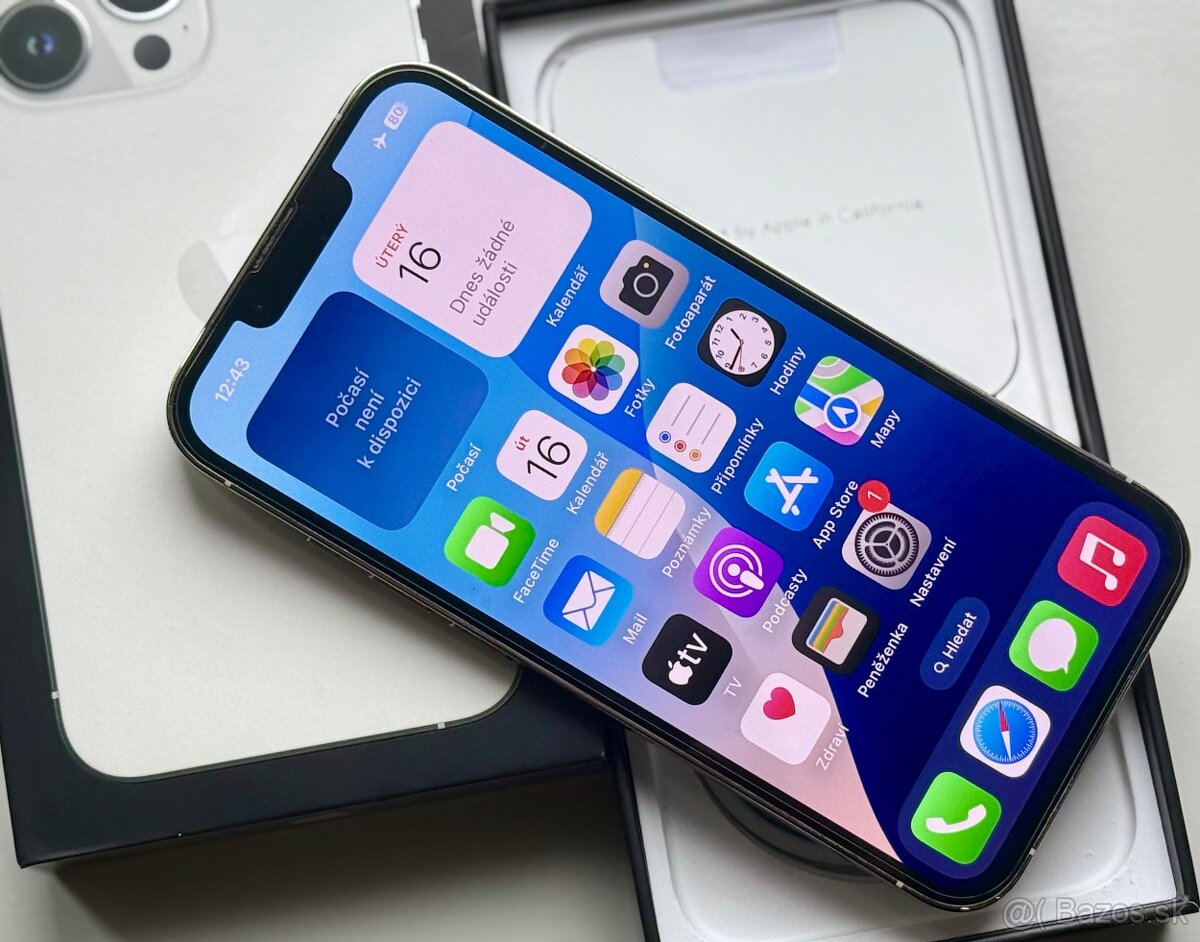 iPhone 13 Pro Max Silver BATERIE 100% TOP - 5