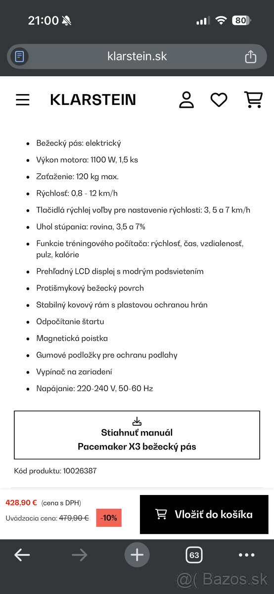 Klarstein Pacemaker X3 bežecký pás - 5