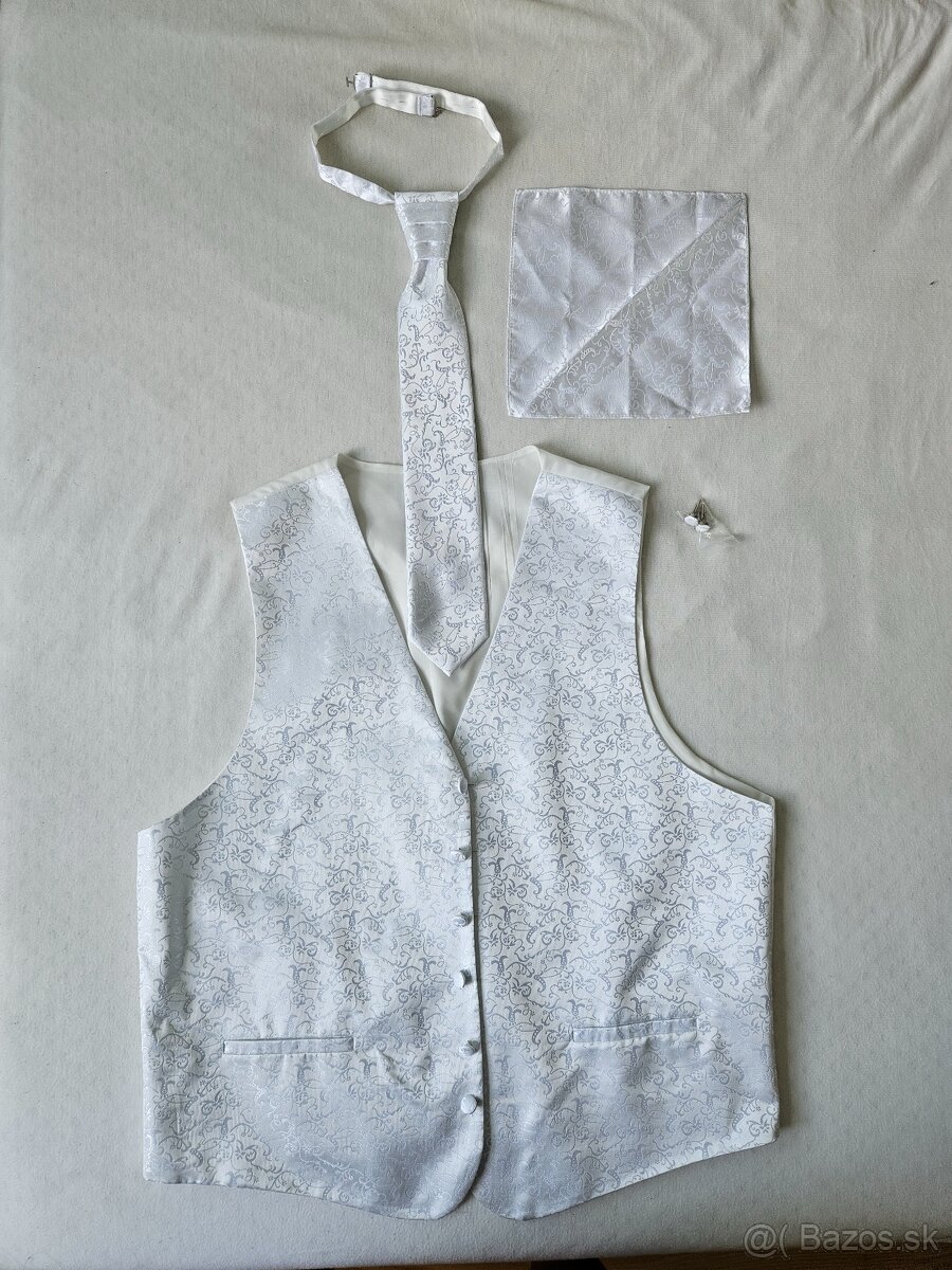 Svadobná vesta + kravata - 5