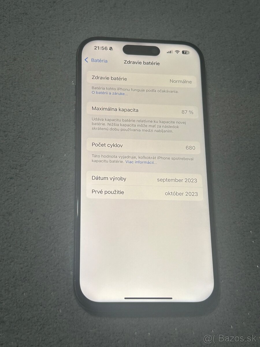 Predám Apple IPhone 15 PRO 128GB Black Titanium - 5