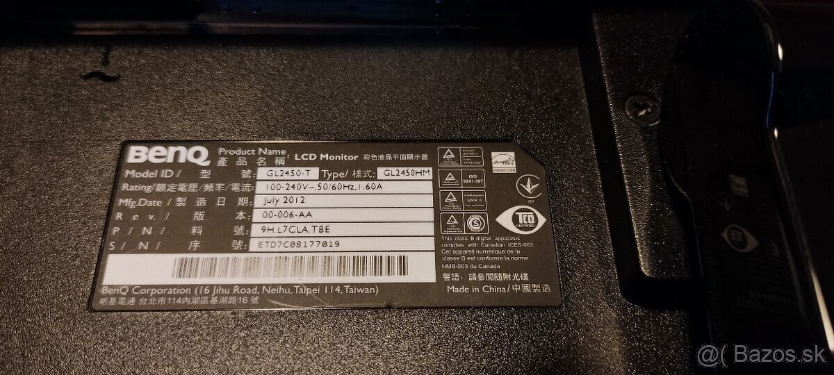 24" FHD Benq, LED vo výbornom stave, 25,-€ - 5