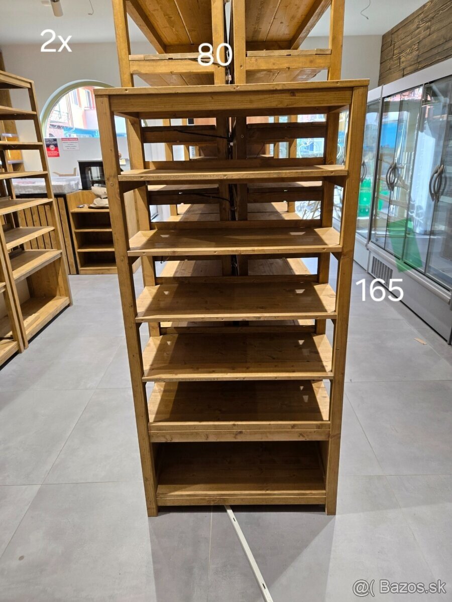 NOVÁ CENA - Drevené regále - obchod - 5