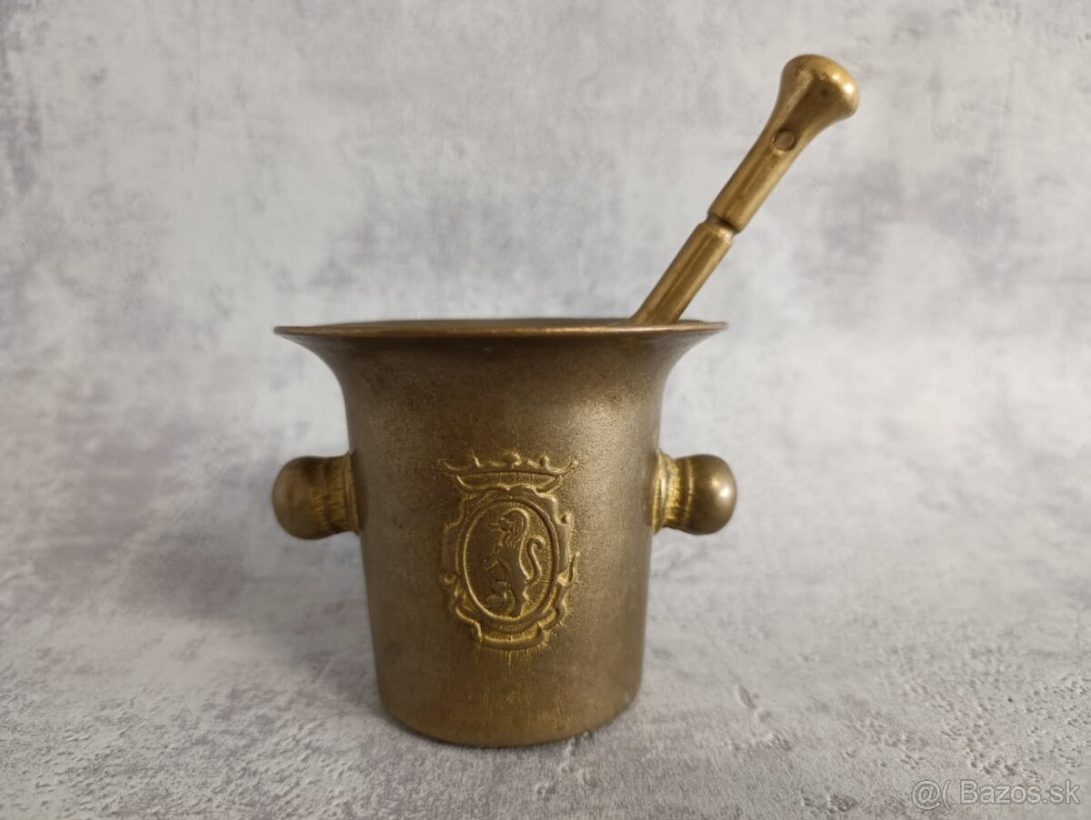 Starý malý hmoždíč s tloukem do sbierky, dekoracia - 5