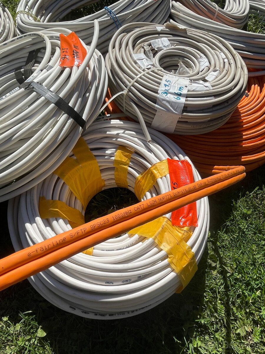 Predám rôzne káble 3x1,5; 5x1.5; 3x2,5; 5x2,5; dátový duplex - 5