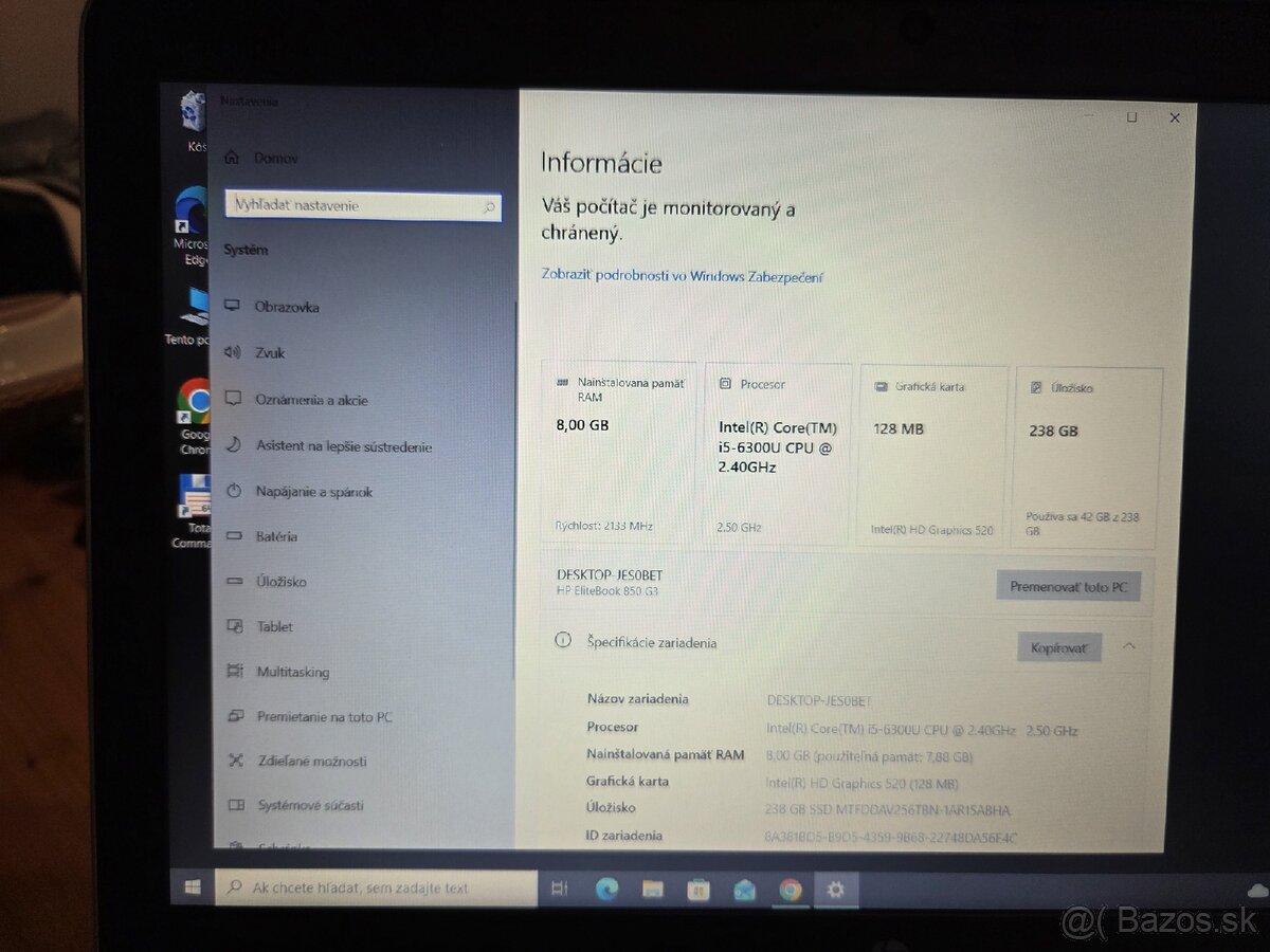 Notebook HP Elitebook 850 G3, i5 - 5