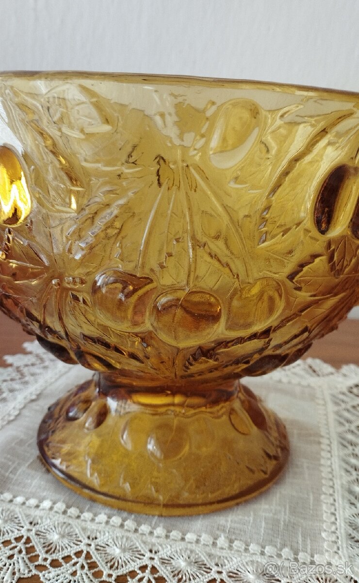 Sklenená misa-R.Schrötter- "Čerešňe" - 5