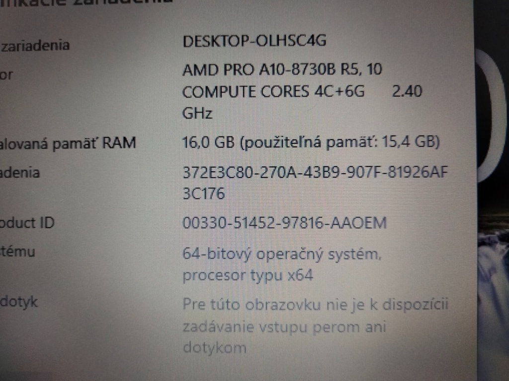 HP elitebook 725 G4 ,AMD A10 quad core , 16gb ram , ssd - 5