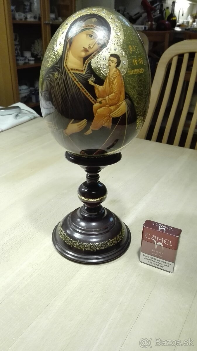 Malované, lakované, dřevěné vajíčko - passion egg - 5