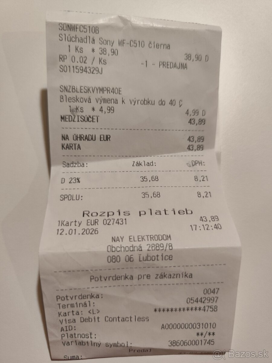 Slúchadlá Sony WF-C510 - 5