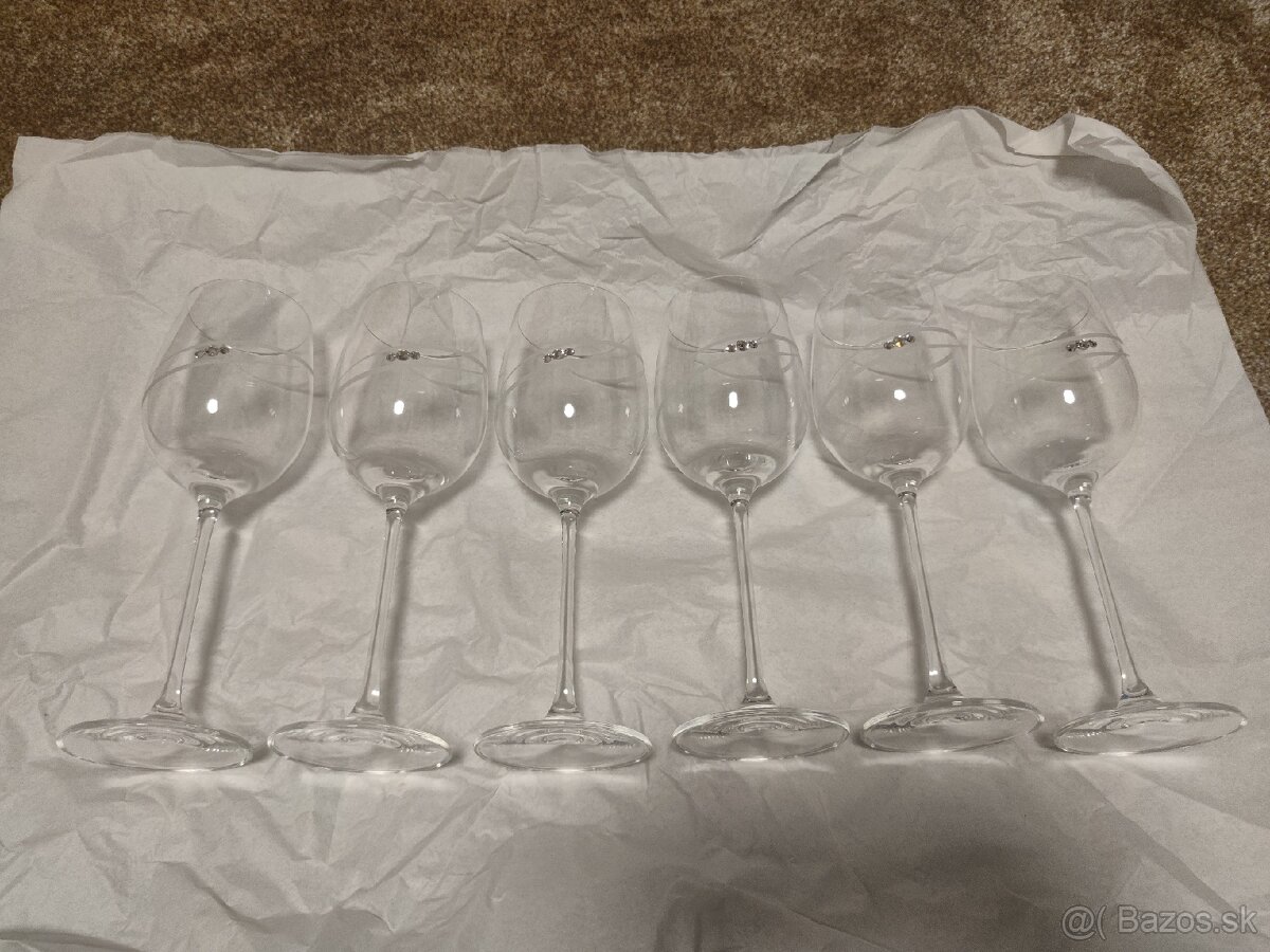 Predám poháre na víno/ Swarovski - 5