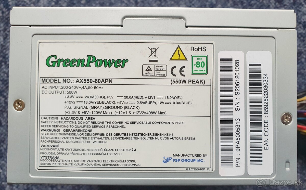 Zdroje 400W, 500W, 550W - 5