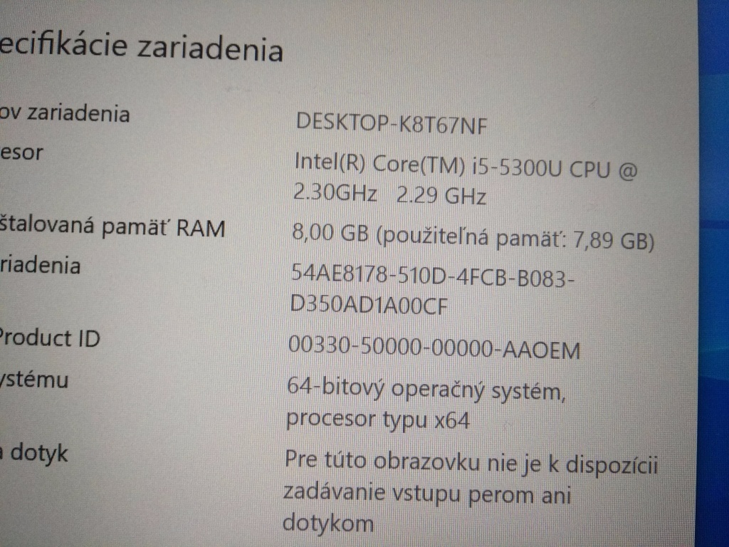rozpredám notebook Dell Latitude e7450 - 5