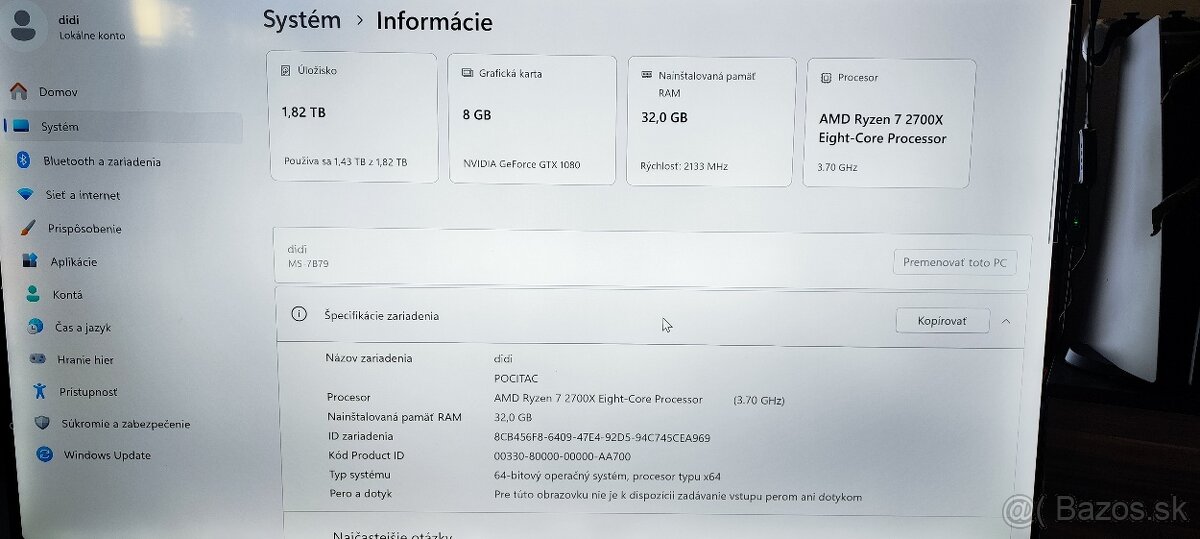 Ryzen 7 2700x-gtx 1080 8gb-192 bit. 4×8 ddr4 3200mhz - 5