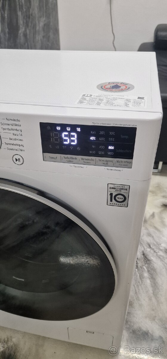 LG ThinQ 8kg práčka - 5