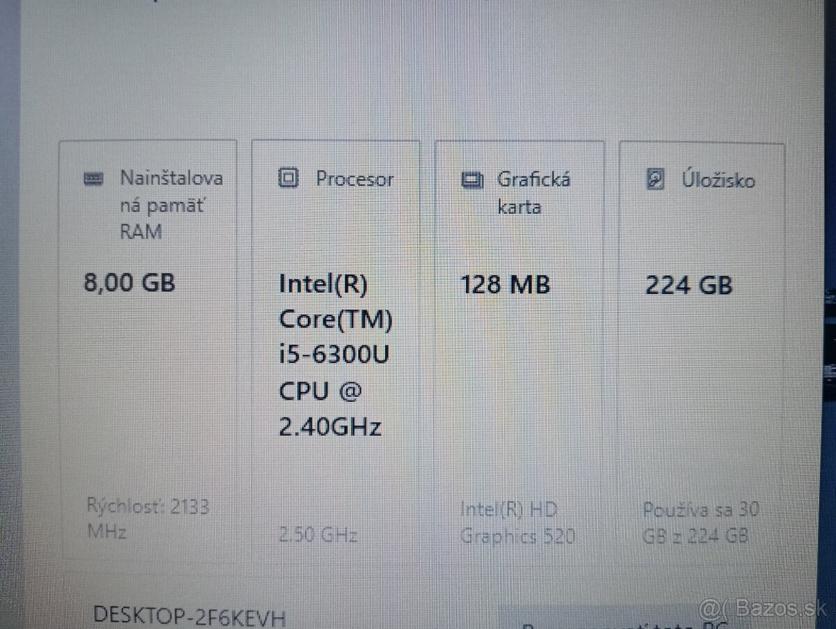 Lenovo Thinkpad T470 + Intel core i5 + 8gb ram + 256gb ssd - 5